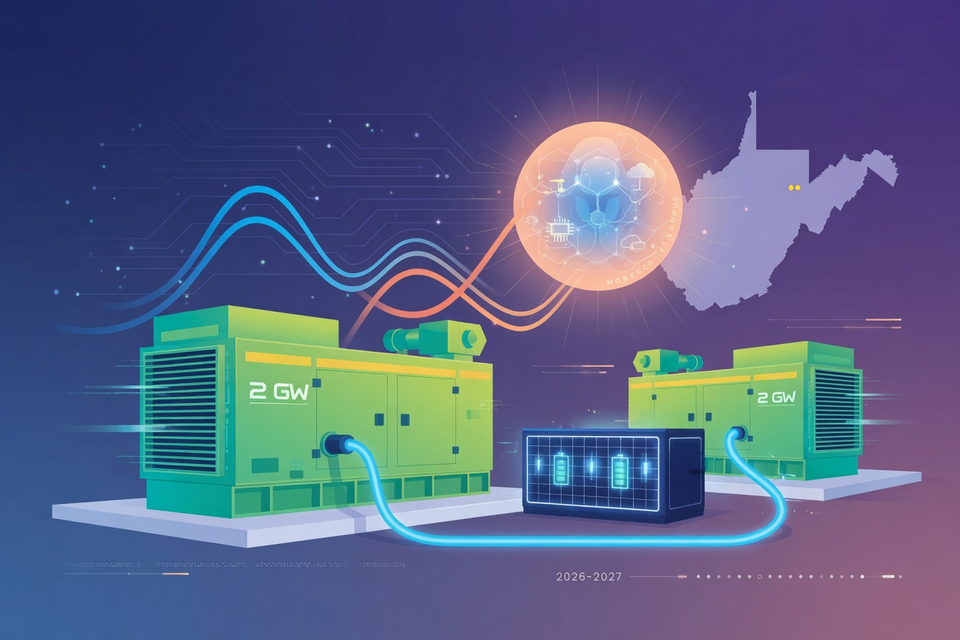 Caterpillar Takes 2 GW Gas Genset Order for AIP’s Monarch AI Campus in West Virginia
