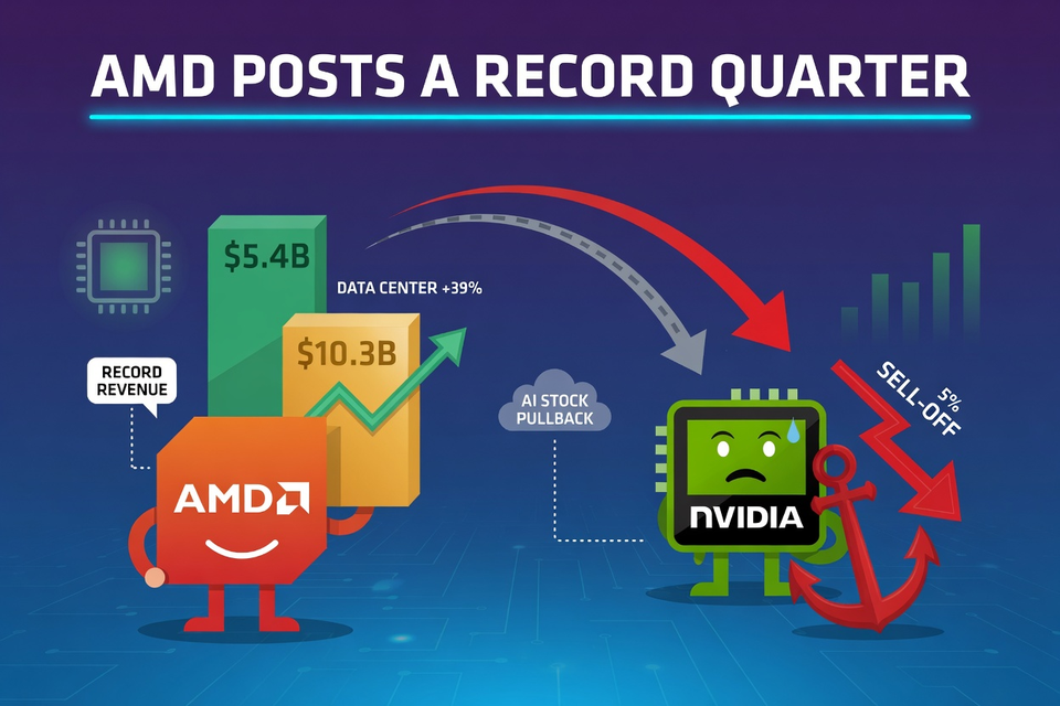 AMD Posts a Record Quarter. Nvidia Gets Dragged Into a Selloff Anyway.