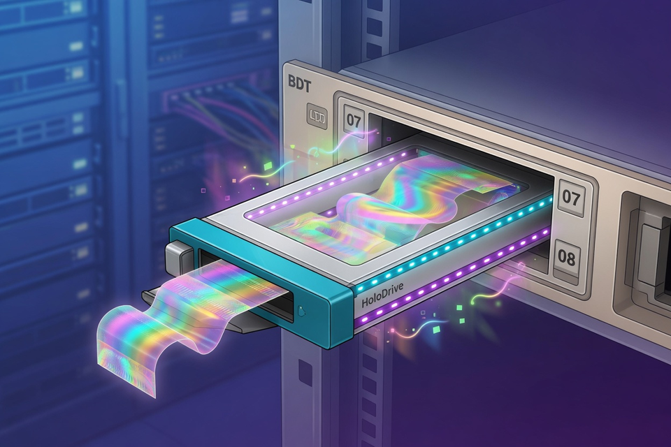 Ribbon Development: HoloMem’s Holographic Drive Runs Inside a BDT Tape Library