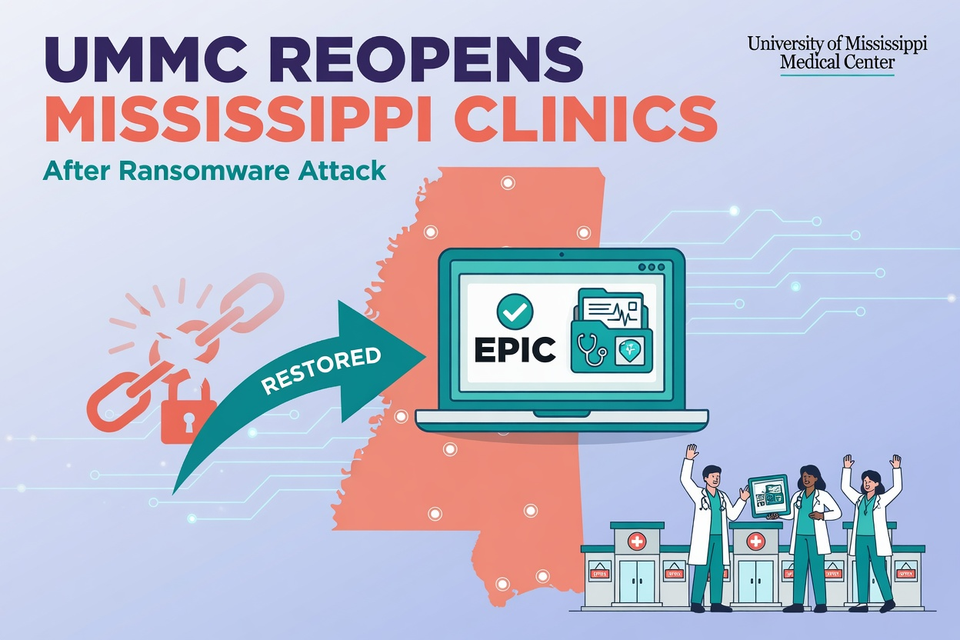 UMMC Reopens Mississippi Clinics More Than a Week After Ransomware Attack