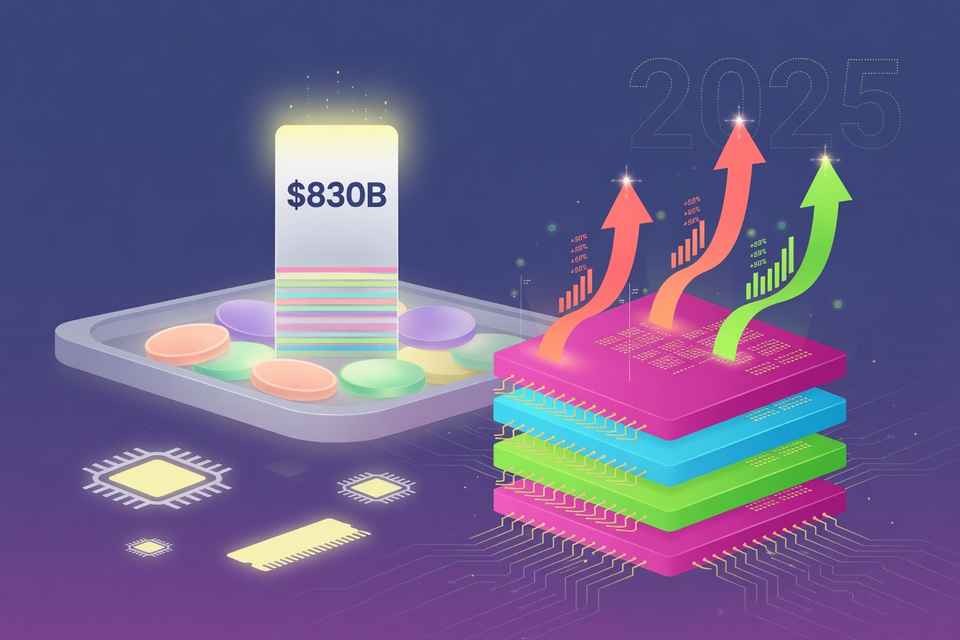 Memory Serves: Omdia Puts 2025 Chip Revenue Past $830 Billion, DRAM Growing Fastest