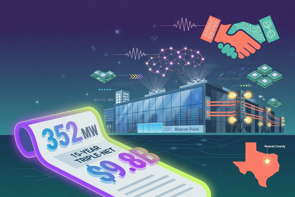 Hut 8 Leases 352 MW at Beacon Point in Texas for $9.8 Billion Over 15 Years