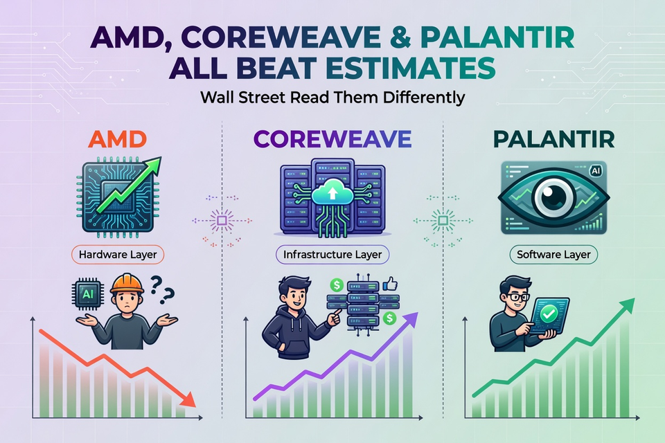 AMD, CoreWeave and Palantir All Beat Estimates. Wall Street Read Them Differently