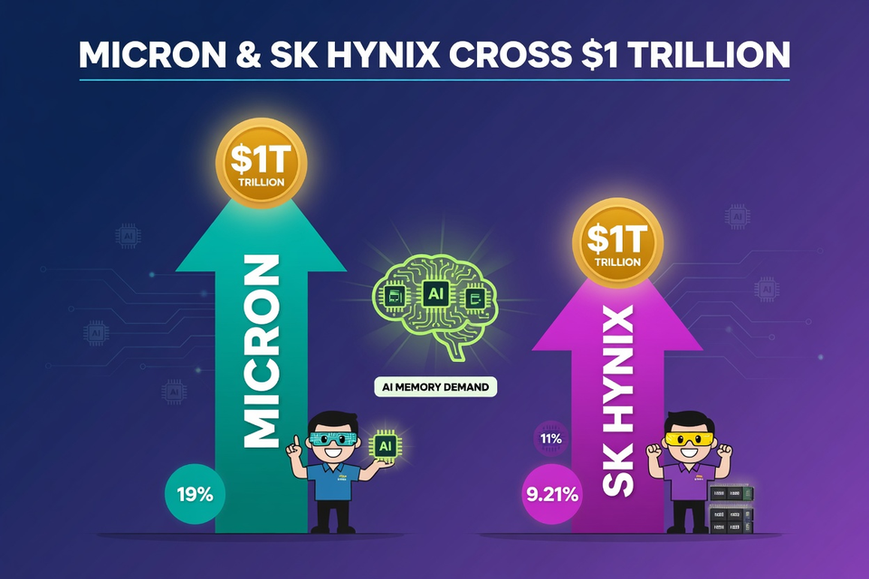 Micron and SK Hynix Cross $1 Trillion Market Cap on AI Memory Demand