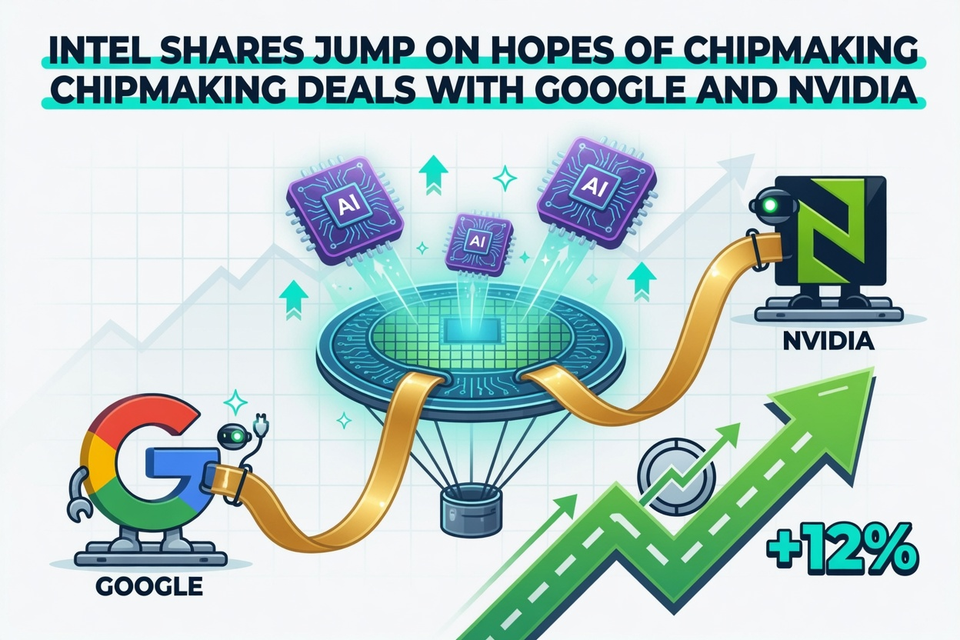Intel Shares Jump on Hopes of Chipmaking Deals With Google and Nvidia