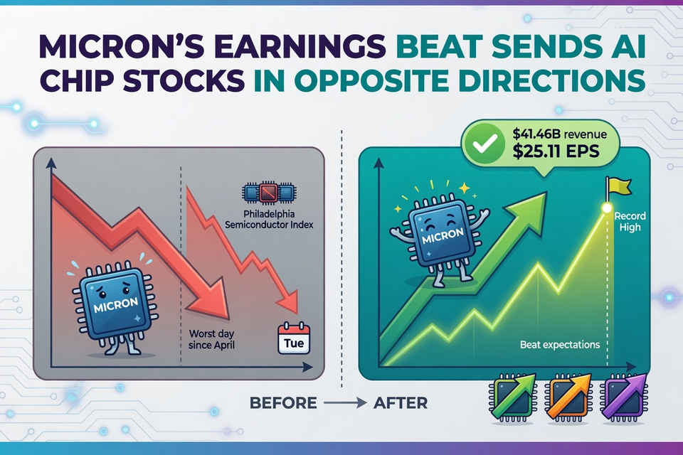 Micron’s Earnings Beat Sends AI Chip Stocks in Opposite Directions