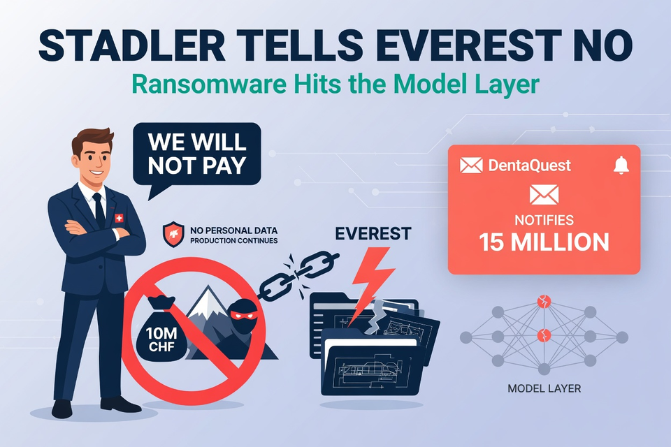 Stadler Tells Everest No as DentaQuest Notifies 15 Million and Ransomware Reaches the Model Layer