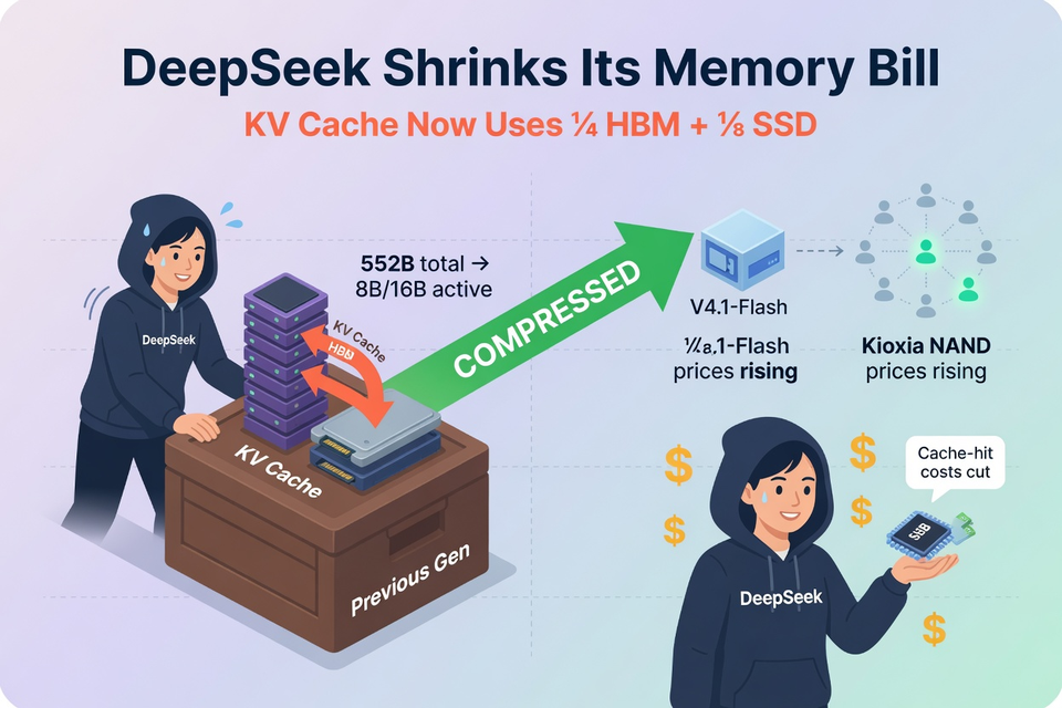 DeepSeek shrinks its memory bill as Kioxia says NAND prices have risen enough
