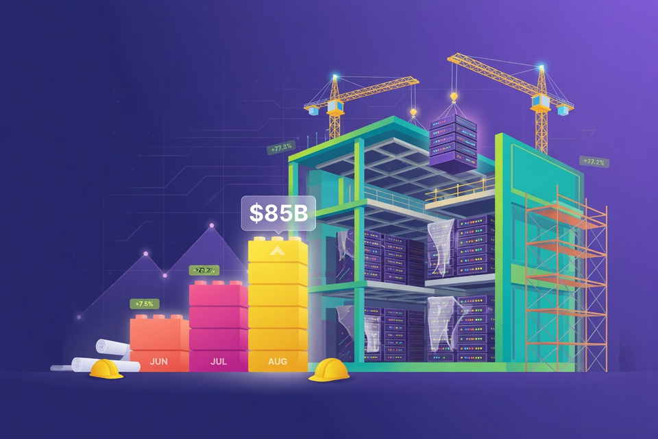 Data Center Construction Hits an $85 Billion Annual Pace in August, Census Bureau Says